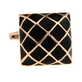 High Men Shirt Enamel Cufflinks Retail Copper Material Square Grid CuffLinks