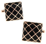 High Men Shirt Enamel Cufflinks Retail Copper Material Square Grid CuffLinks