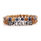 Arrival High Stone Stainless Steel Wolf Charm Bracelet Set