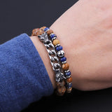 Arrival High Stone Stainless Steel Wolf Charm Bracelet Set