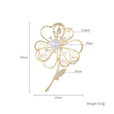 Natural Pearl Hollow Flower Brooch Pin for Women