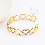 Arrival Hollow LOVE Heart Open Bracelet for Women Couples Bangles Zircon Jewelry
