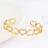 Arrival Hollow LOVE Heart Open Bracelet for Women Couples Bangles Zircon Jewelry