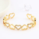 Arrival Hollow LOVE Heart Open Bracelet for Women Couples Bangles Zircon Jewelry