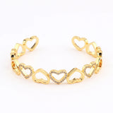 Arrival Hollow LOVE Heart Open Bracelet for Women Couples Bangles Zircon Jewelry