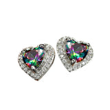 Arrival Hot Heart Silver Spinel Stone Party Stud Earrings