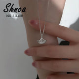 925 Silver Ginkgo Biloba Leaf Necklace XN145