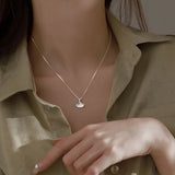 925 Silver Ginkgo Biloba Leaf Necklace XN145