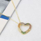 Heart-shaped Star Necklace Gold-plated Zircon Pendant