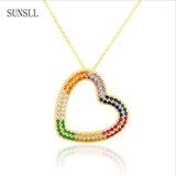 Heart-shaped Star Necklace Gold-plated Zircon Pendant