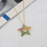 Heart-shaped Star Necklace Gold-plated Zircon Pendant