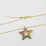 Heart-shaped Star Necklace Gold-plated Zircon Pendant