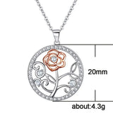 Crystal Sparking Rose Flower Pendant Necklace Wedding Party
