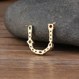 Rainbow CZ Initials Alphabet Necklace for Women