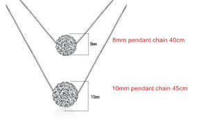 Crystal Shambhala Ball Platinum Plated Pendant Necklace Women Short Chain