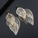 Big Leaves Clip on Earrings for Women Party Wedding