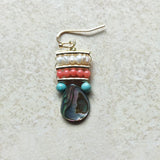 INS Natural Shell Drop Earrings with Pearl Embellishment