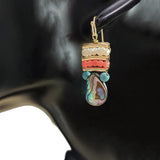 INS Natural Shell Drop Earrings with Pearl Embellishment