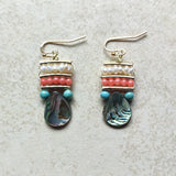 INS Natural Shell Drop Earrings with Pearl Embellishment