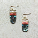 INS Natural Shell Drop Earrings with Pearl Embellishment