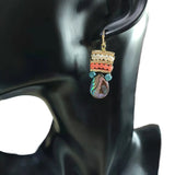 INS Natural Shell Drop Earrings with Pearl Embellishment