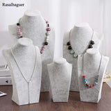 Ice Grey Velvet Jewelry Show Model Rack Bust Shelf Necklace Pendant Holder
