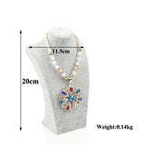 Ice Grey Velvet Jewelry Show Model Rack Bust Shelf Necklace Pendant Holder