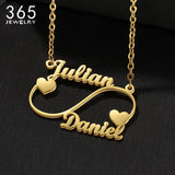 Arrival Infinity Heart Style Necklace Double Names Model Personalized Chains