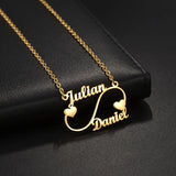 Arrival Infinity Heart Style Necklace Double Names Model Personalized Chains
