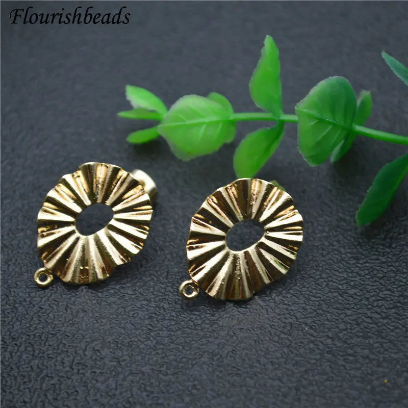 Arrival Ins Girl Style Metal Wave Fold Edge Circle Ear Stud