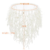 Exaggerated Beaded Tassel Collar Coral Necklace
