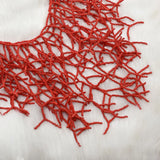 Exaggerated Beaded Tassel Collar Coral Necklace