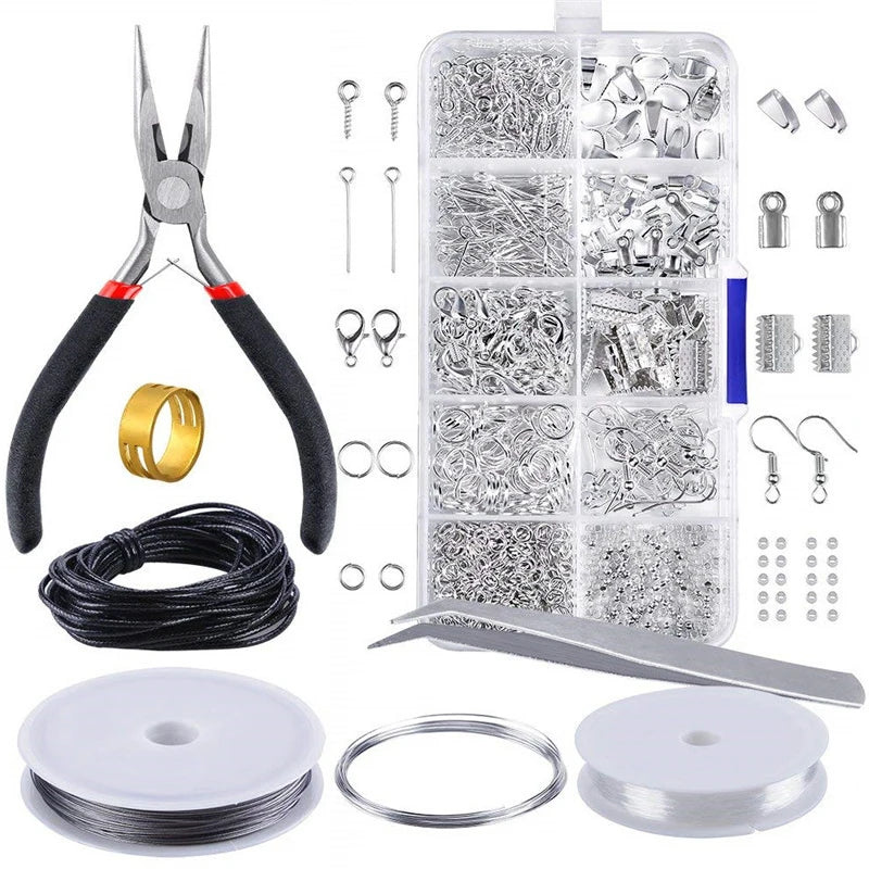 Jewelry Making Set Earrings Hook Jump Ring Hook Pin Box