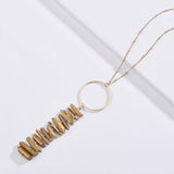 Metallic Quartz Stone Pendant Statement Necklace for Women