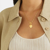 S925 Silver Star Moon Pendant Necklace Women Lock Love Heart Chain