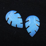 Opalite Carved Leaves Earring Beads 24x17x3mm