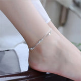Lady Silver 925 Bracelet Heart Double Layer Anklets