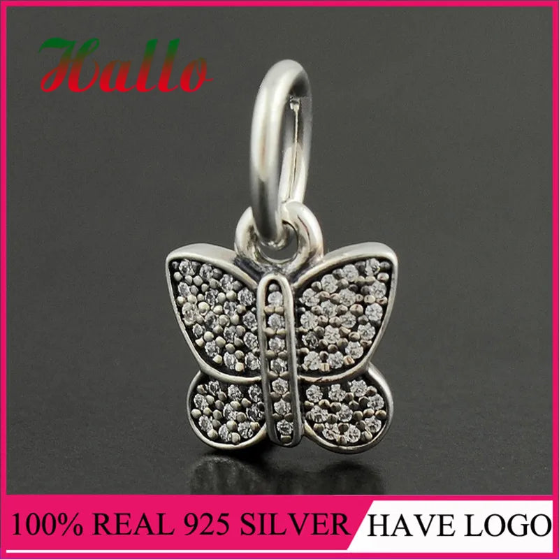 Large Hole 925 Sterling Silver Butterfly Charms Beads for Charm Bracelet