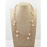 Leather Pearl Necklace Pink Rice Freshwater Pearl Brown Leather Jewelry