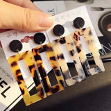 Leopard Style 20*46MM Rectangle DIY Jewelry Charms Acrylic Earring Pendants