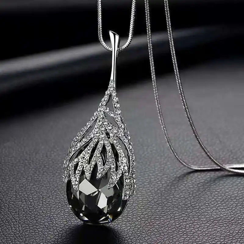 Gray Crystal Choker Collier Femme Necklace