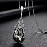 Gray Crystal Choker Necklace Long Necklaces for Women