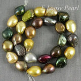 Multicolor Baroque Rice Freshwater Pearls Loose Beads DIY Making