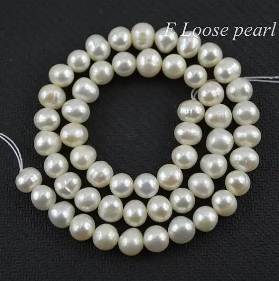 Natural Freshwater Round Potato Loose Pearls 7mm One Full Strand