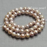 Freshwater Pearl Loose Jewelry Lavender 7-8mm Round Potato Pearl