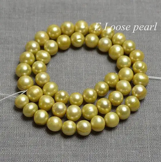 Yellow Freshwater Pearls 7-8mm One Full Strand DIY Necklace Earrings
