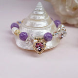 Love Heart Zircon Pendant Baroque Pearls Bracelet