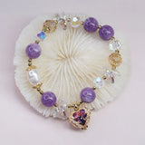 Love Heart Zircon Pendant Baroque Pearls Bracelet
