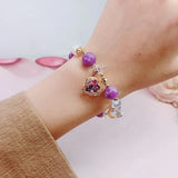 Love Heart Zircon Pendant Baroque Pearls Bracelet