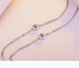 Mom Gift CZ Rhinestone Long Sweater Chain Necklace Silver Jewelry